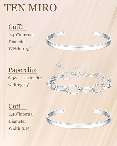 TEN MIRO 16k Chunky Gold Bangle Cuff Bracelets for Women Trendy, Sweatproof Bangle Bracelet Non Tarnish Gold Plated Cuff Bracelets for Women in Kuwait