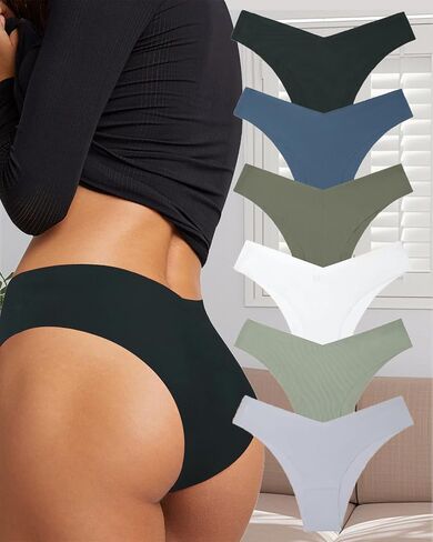 Womens Underwear Sexy Stretch Bikini Panties Low Rise Hipster Ladies Soft V-Waist Cheeky 6 Pack S-XL in Saudi Arabia
