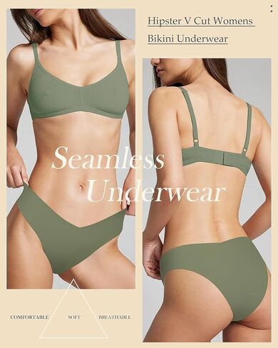 Womens Underwear Sexy Stretch Bikini Panties Low Rise Hipster Ladies Soft V-Waist Cheeky 6 Pack S-XL in Saudi Arabia