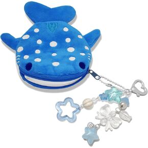 Cute Keychain Whale Shark Coin Purse Keychain,Kawaii Plush Change Purse with Zipper Aesthetic Key Chain Handmade Bag Charms (Pink) in Saudi Arabia