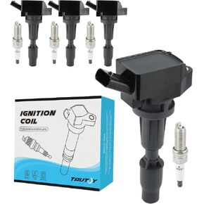 Set of 4 UF764 Ignition Coil Pack & Iridium Spark Plug (2.0L 2.4L) 2015-2021 For Hyundai Santa Fe Sport Sonata Tucson,For Kia Optima Sorento Sportage Stinger,Replace # GN10730 C988 27300-2GGA0 in Saudi Arabia