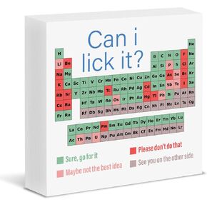 Funny Chemistry Desk Decor Periodic Table of Elements Wood Block Sign Classroom School Office Decoration, Chemistry Teacher Gifts Teachers Day Gift in Saudi Arabia