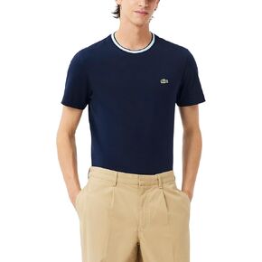 Lacoste Men's Regular Fit Ribbed Collar Cotton T-Shirt in Saudi Arabia