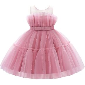 Toddler Flower Girl Wedding Guest Dress Baby Girls Formal Ruffle Tutu Tulle Dresses Birthday Party Ball Gown in Saudi Arabia