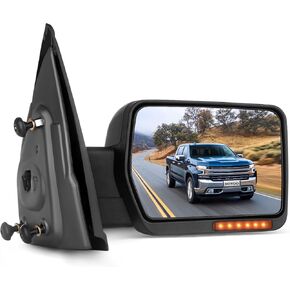 SCITOO Driver Side Mirror fit 2004-2014 for Ford for F150 Left Rear View Mirror with Power Heated Turn Signal Puddle Light Manual Folding in Kuwait