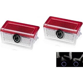 Car Door Light Logo Projector LED Welcome Shadow Lights Compatible with 14-20 W205 C300 E W212 W213 E350 W166 ML63 GLA GLC GLB GLE GLS auto (Blue Wheat Circle) in Saudi Arabia