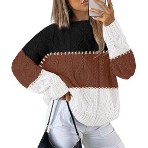 Disamer Womens Sweaters Oversized Cable Knit Sweater Fall Clothes 2025 Fashion Outfits Long Sleeve Crewneck Chunky Pullover in Kuwait