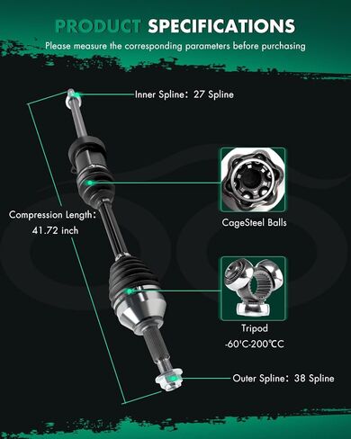 SCITOO Front CV Axle Shaft Assembly Compatible with 2013-2019 for Ford Flex,2013-2019 for Ford Taurus,2013-2016 for Lincoln MKS,2014-2019 for Lincoln MKT ‎NCV11179 in Saudi Arabia