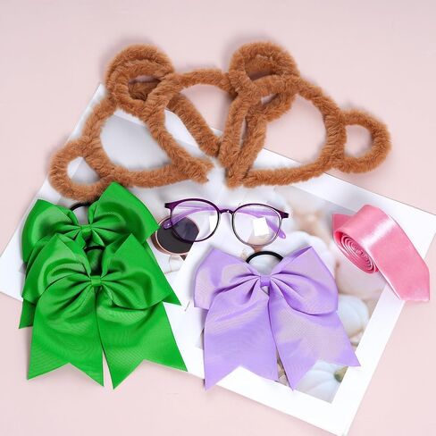 11 PCS Chipmunk Costumes Accessories Including Chipmunk Ears Headbands Hair Bows Tutu Skirt Glasses and Tie for Cosplay in Saudi Arabia