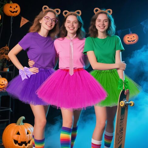 11 PCS Chipmunk Costumes Accessories Including Chipmunk Ears Headbands Hair Bows Tutu Skirt Glasses and Tie for Cosplay in Saudi Arabia