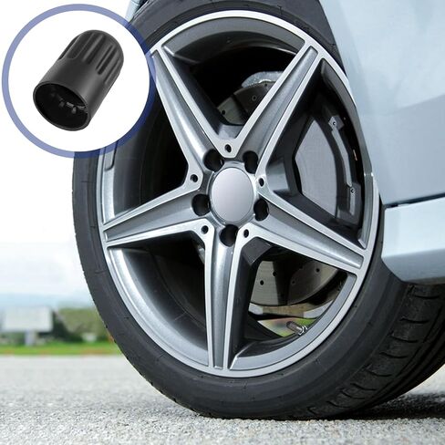 10 Pack Black Plastic Tire Valve Stem Caps with Rubber Seal Universal Long Air Valve Stem Caps for TPMS and TR20008 Rubber Valves Dustproof & Airtight Seal, All-Weather, Air Protection, ­Light-Weight in Saudi Arabia