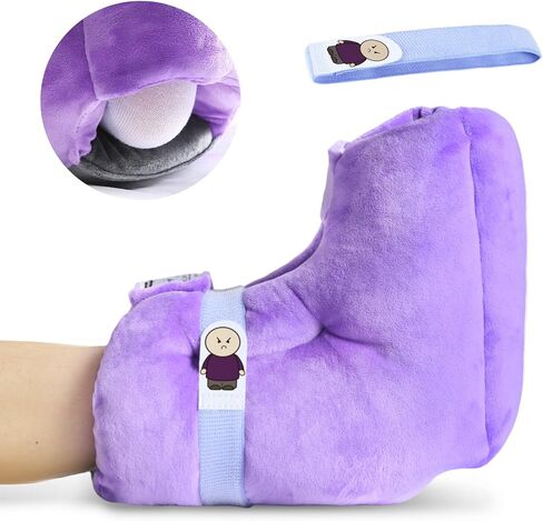 Velvet Heel Protector for Pressure Sores,Foot Pillow for Elderly/Bedridden Patients to Relief Heel Pain from Ulcers/Bedsore(Purple-Pack of 1) in Kuwait