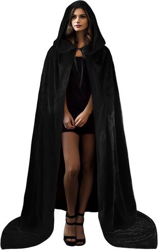 MCJC Medieval Hooded Cloak with Hood Velvet Renaissance Cape Adult Halloween Costume in Saudi Arabia