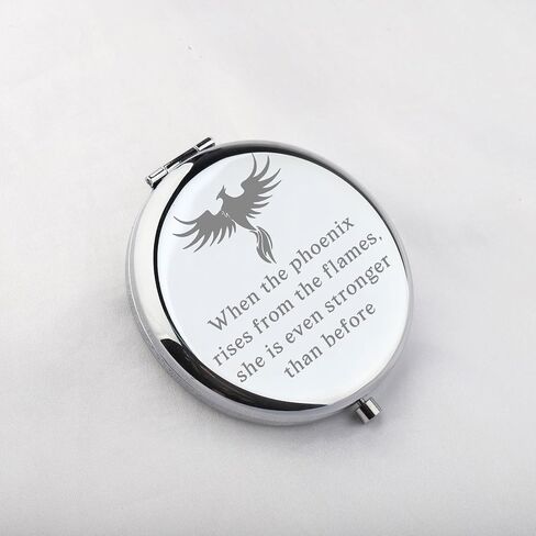 WUSUANED Inspirational Quote Gift Phoenix Rising Makeup Mirror When The Phoenix Rises from The Flames Phoenix Lover Gifts (Phoenix Rising Makeup Mirror) in Kuwait
