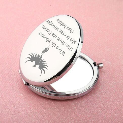 WUSUANED Inspirational Quote Gift Phoenix Rising Makeup Mirror When The Phoenix Rises from The Flames Phoenix Lover Gifts (Phoenix Rising Makeup Mirror) in Kuwait