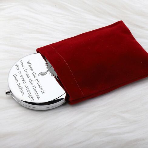 WUSUANED Inspirational Quote Gift Phoenix Rising Makeup Mirror When The Phoenix Rises from The Flames Phoenix Lover Gifts (Phoenix Rising Makeup Mirror) in Kuwait