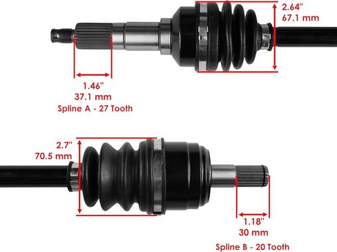 Caltric Front Right & Left Complete Cv Joint Axle Compatible with Yamaha Kodiak 400 Yfm400Fw 4Wd 1999 in Saudi Arabia