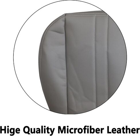 SecosAutoparts Driver or Passenger Side Bottom Replacement Leather Seat Cover Gray Compatible with Chevy Express GMC Savana 2003-2014 in Saudi Arabia