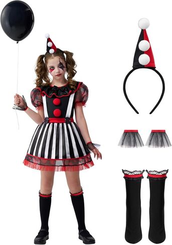 زي المهرج Spooktacular Creations للفتيات، زي المهرج الشرير للهالوين للأطفال، لعب الأدوار واللبس في الهالوين in Saudi Arabia