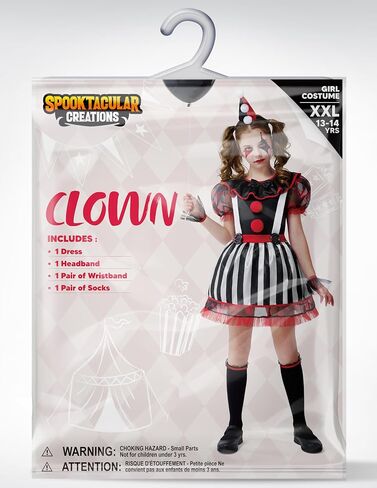 زي المهرج Spooktacular Creations للفتيات، زي المهرج الشرير للهالوين للأطفال، لعب الأدوار واللبس في الهالوين in Saudi Arabia