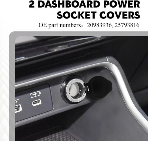 2PCS Plug Cover Cap, Car Power Outlet Cover, 12V Power Outlet Dash Retainer Cigarette Lighter Plug, Car Accessories Compatible with Chevy Silverado GMC Sierra, Replace OEM#20983936 25793816 in Saudi Arabia