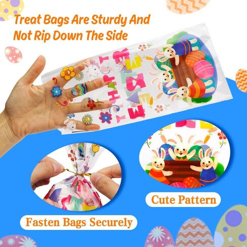 100 Pack Valentine Treat Bags, Valentines Cellophane Treat Bags, Plastic Valentines Goodie Bags Candy Cookie Bakery Heart Clear Gift Bags for Valentine's Day Holiday Wedding Party Favors Supplies in Saudi Arabia