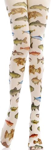 Womens Patterned Funky Tights Printed Colorful Tights Whimsy Twee Colored Stockings Y2k Emo Whimsigoth Clothes in Kuwait