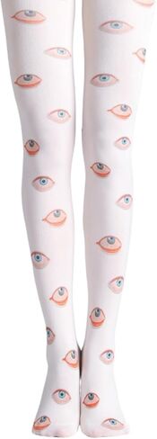 Womens Patterned Funky Tights Printed Colorful Tights Whimsy Twee Colored Stockings Y2k Emo Whimsigoth Clothes in Kuwait