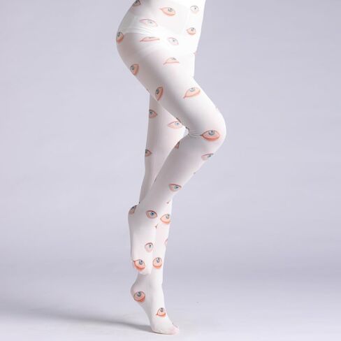 Womens Patterned Funky Tights Printed Colorful Tights Whimsy Twee Colored Stockings Y2k Emo Whimsigoth Clothes in Kuwait
