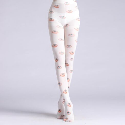 Womens Patterned Funky Tights Printed Colorful Tights Whimsy Twee Colored Stockings Y2k Emo Whimsigoth Clothes in Kuwait