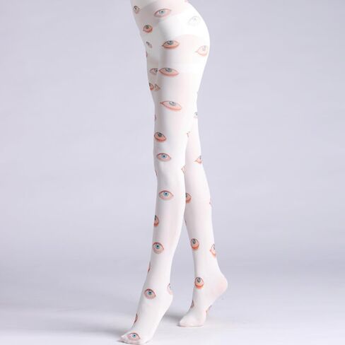 Womens Patterned Funky Tights Printed Colorful Tights Whimsy Twee Colored Stockings Y2k Emo Whimsigoth Clothes in Kuwait