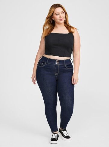 بنطلون جينز Torrid نسائي بمقاس كبير - جينز جيجينج نحيل فائق النعومة عالي الارتفاع in Kuwait