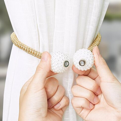 Magnetic Curtain Tiebacks, No-Drill Rope Curtain Holdbacks with Adjustable Length, Decorative Drapery Accessories for Home or Office(Silver) in Saudi Arabia