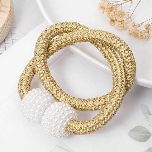 Magnetic Curtain Tiebacks, No-Drill Rope Curtain Holdbacks with Adjustable Length, Decorative Drapery Accessories for Home or Office(Silver) in Saudi Arabia