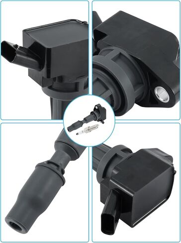Set of 4 UF764 Ignition Coil Pack & Iridium Spark Plug (2.0L 2.4L) 2015-2021 For Hyundai Santa Fe Sport Sonata Tucson,For Kia Optima Sorento Sportage Stinger,Replace # GN10730 C988 27300-2GGA0 in Saudi Arabia
