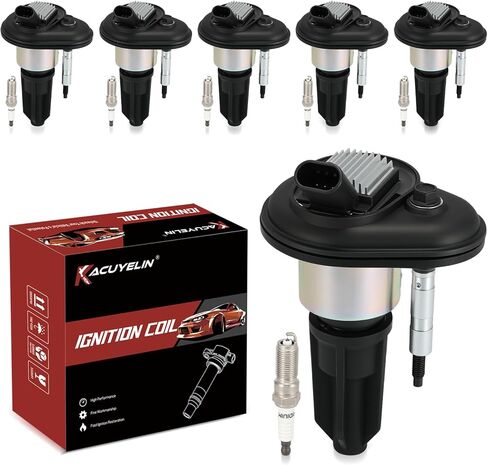 UF303 Ignition Coil Pack and Iridium Spark Plugs Set of 6 Compatible with 2002 2003 2004 2005 Chevy Trailblazer GMC Envoy Isuzu Ascender Olds Bravada Buick Rainier Saab 9-7X 4.2L L6,Replace#,12568062 in Kuwait