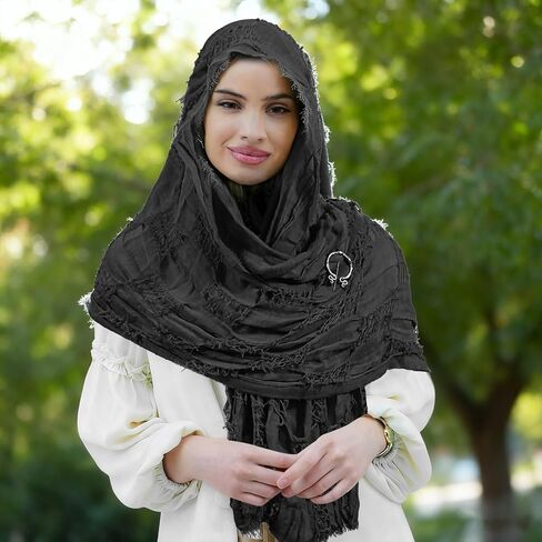وشاح شال شامان البقرة القرون الوسطى زي الكثبان الرملية مقنعين وشاح شال بروش مشبك ورق نصف كيب الزي (أسود رمادي) in Kuwait
