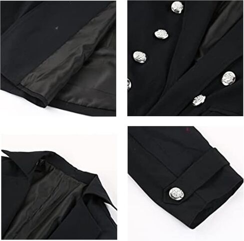 BITSEACOCO Retro Gothic Medieval Jacket Men's Halloween Steampunk Tailcoat Fantasy LARP Cosplay Costumes Trench Coat Outwear in Saudi Arabia
