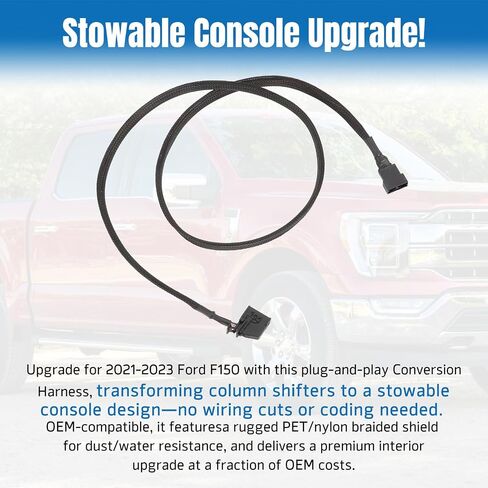 حزام تحويل العمود إلى وحدة التحكم المركزية لسيارة Ford F150 2021-2023، تحويل عمود التحول إلى ناقل قابل للتخزين in Saudi Arabia