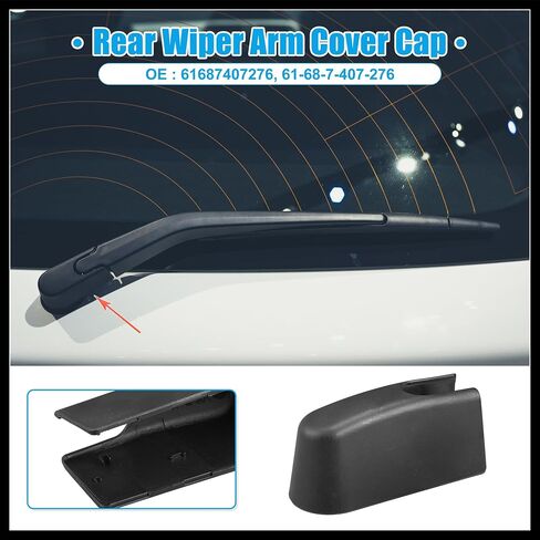 Rear Windshield Wiper Arm Nut Cover Cap Fit for BMW X3 2018-2021 No.61687407276 - Pack of 1 Black Durable Material in Saudi Arabia