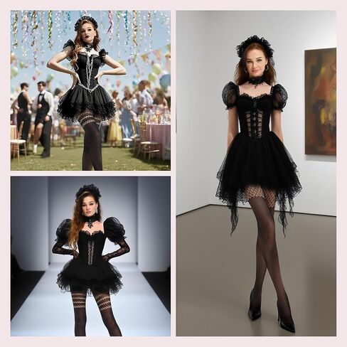 جوارب طويلة الفخذ الصناعي للنساء - جوارب طويلة قوطية وهمية، جوارب قوطي عالية الخصر فوق الركبة in Kuwait