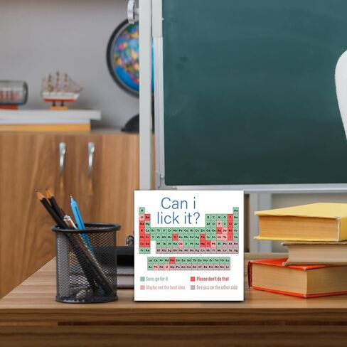 Funny Chemistry Desk Decor Periodic Table of Elements Wood Block Sign Classroom School Office Decoration, Chemistry Teacher Gifts Teachers Day Gift in Saudi Arabia