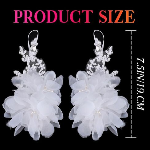 Unsutuo Flower Fingerless Gloves Lace Gloves Rhinestone Short Bridal Glove for Women and Brides in Saudi Arabia