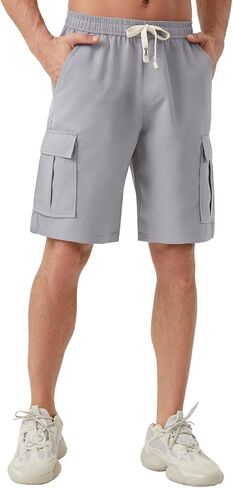 SIX ISLANDS Men's Cargo Shorts, 6-Pocket, Elastic Waist Adjustable Drawstring, Lightweight Relaxed Fit Casual in Kuwait