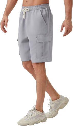 SIX ISLANDS Men's Cargo Shorts, 6-Pocket, Elastic Waist Adjustable Drawstring, Lightweight Relaxed Fit Casual in Kuwait