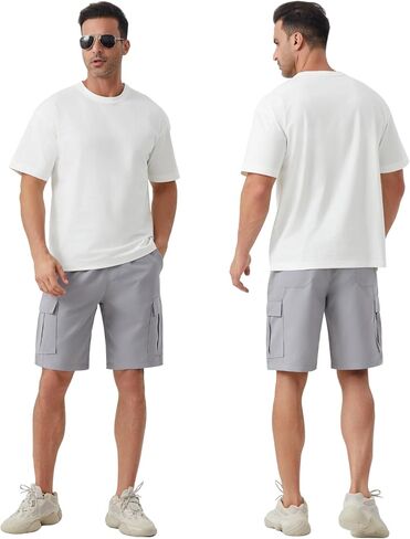 SIX ISLANDS Men's Cargo Shorts, 6-Pocket, Elastic Waist Adjustable Drawstring, Lightweight Relaxed Fit Casual in Kuwait