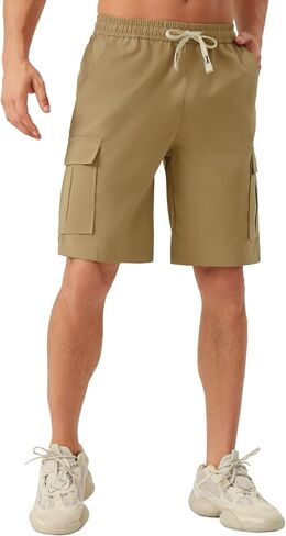 SIX ISLANDS Men's Cargo Shorts, 6-Pocket, Elastic Waist Adjustable Drawstring, Lightweight Relaxed Fit Casual in Kuwait