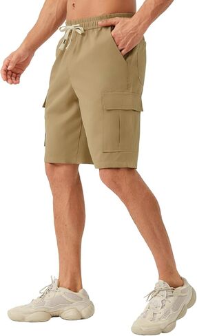 SIX ISLANDS Men's Cargo Shorts, 6-Pocket, Elastic Waist Adjustable Drawstring, Lightweight Relaxed Fit Casual in Kuwait