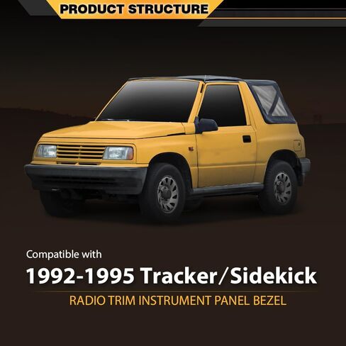 Dashboard Radio AC Panel Trim Dash Bezel Compatible With Geo Tracker/Suzuki Sidekick 1992-1995 Black in Saudi Arabia