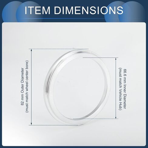 Hub Centric Rings, 67.1mm ID to 82mm OD Vehicle Wheel Hubrings Aluminum Alloy, 4 Pcs in Kuwait